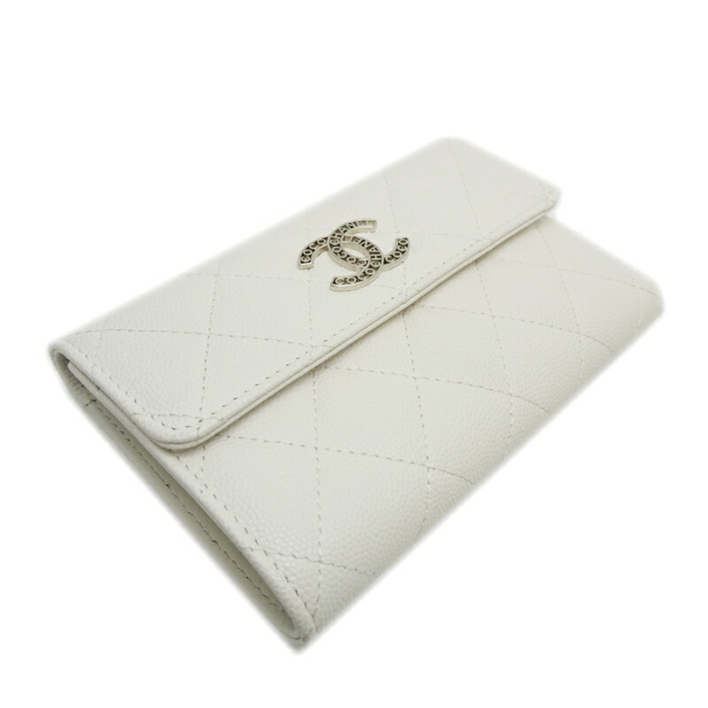CHANEL White Caviar Leather Wallet - Picture 3 of 10